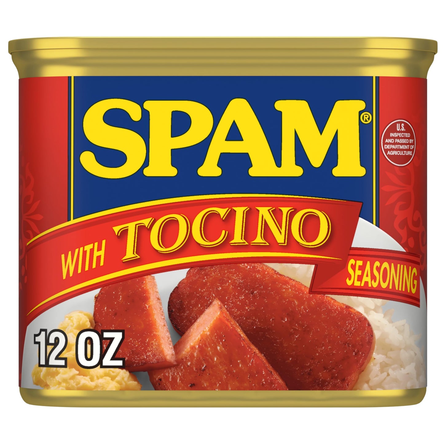 SPAM with Tocino Seasoning, 7 Grams of Protein Per Serving, 12 oz Can (12 Pack)