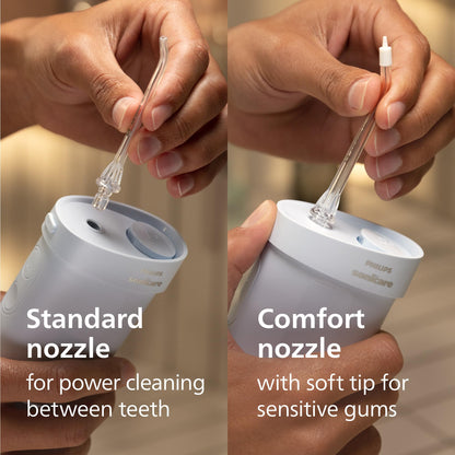 Philips Sonicare Compact Flosser 1000, Portable Water Flosser with 3 Flossing Modes, IPX7 Waterproof Oral Irrigator, Travel Friendly, Blue, Model HX3333/24