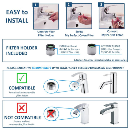Colon Cleanse MY PERFECT COLON CARE TRAVEL, Enema Kit for Colon Cleansing, It Connects to the Faucet, Douche for Colonic Irrigation at Home and on the Go, Travel Adapter Included, Italian Product