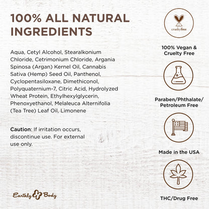 Earthly Body Miracle Oil Shave Cream - Helps Reduce Nicks, Small Cuts & Skin Irritation - With Tea Tree, Hemp Seed & Argan Oils - 100% Vegan, Cruelty Free