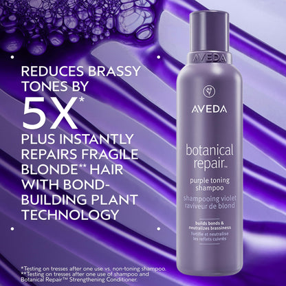 Aveda Botanical Repair Purple Toning Shampoo | For Blonde, Silver, Grey Hair | Reduces Brassy Tones | Silicone Free | 96% Naturally Derived*, 6.7 fl oz