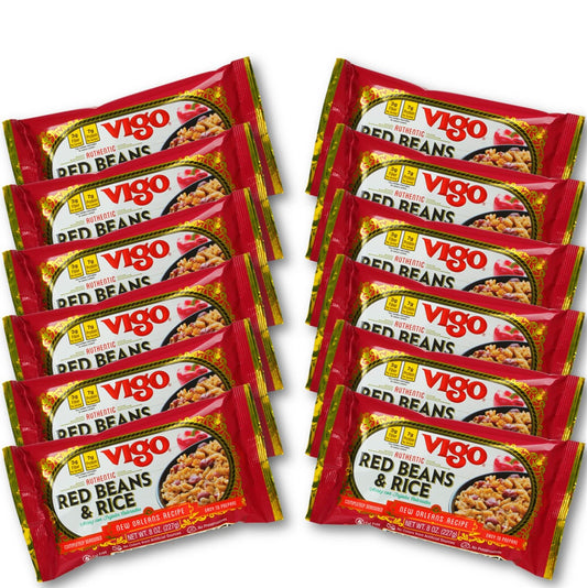 Vigo Authentic Red Beans & Rice, Low Fat, 8oz (Red Beans & Rice, Pack of 12)