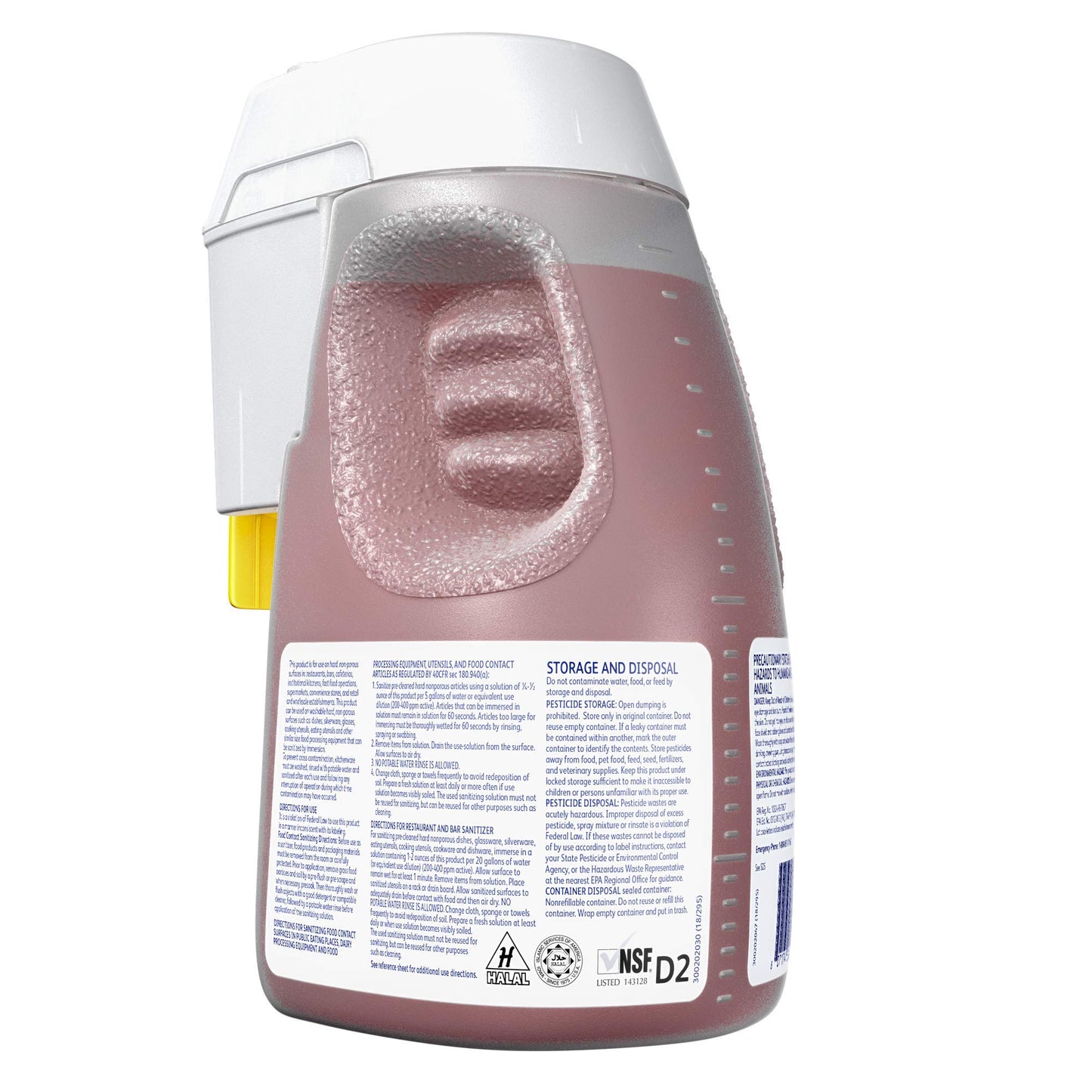 Diversey 101105267 Final Step Sanitizer, No Rinse Food Contact Sanitizer for Dishes, Utensils & Equipment, Unscented, Concentrate Optifill, 2.5-Liters