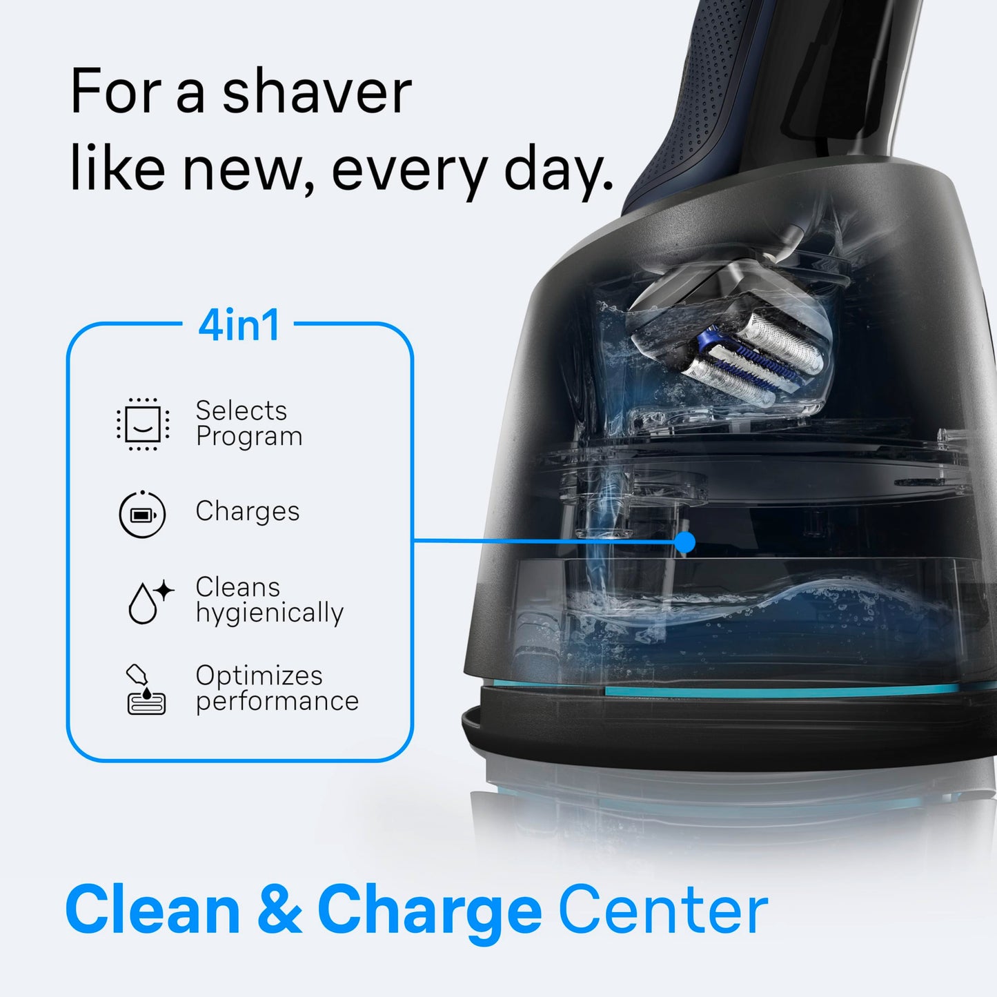 Braun Electric Razor for Men Series 6 with Precision Trimmer, Extra Shaver Head, 4-in-1 Clean & Charge Center, Travel Case, S6 6177ps
