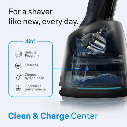 Braun Electric Razor for Men Series 6 with Precision Trimmer, Extra Shaver Head, 4-in-1 Clean & Charge Center, Travel Case, S6 6177ps