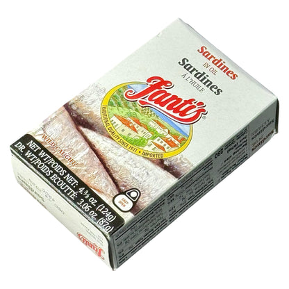 Fantis – Sardines in Oil – Wild-Caught, Premium Quality Spanish Sardines, Keto-Friendly, Ready to Eat, High Protein Seafood Snack, 4.375 oz, Pack of 6