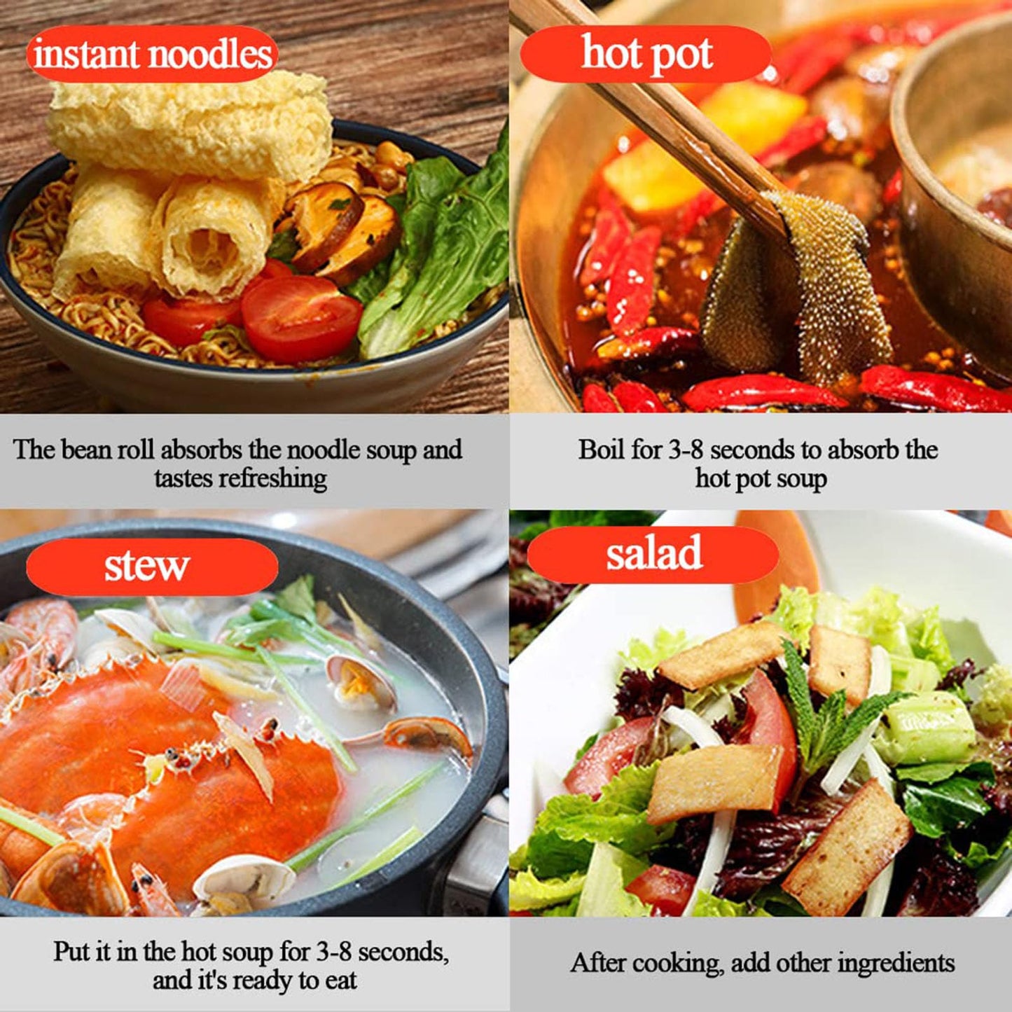 Deep Fried Bean Roll,Crispy Tofu Skin Rolls,Nutritious And Delicious Tofu Skin, The Best Match For Hot Pot And Soup Noodles,响铃卷，脆皮卷(240G / 8.46oz)