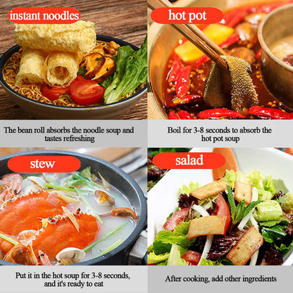 Deep Fried Bean Roll,Crispy Tofu Skin Rolls,Nutritious And Delicious Tofu Skin, The Best Match For Hot Pot And Soup Noodles,响铃卷，脆皮卷(240G / 8.46oz)
