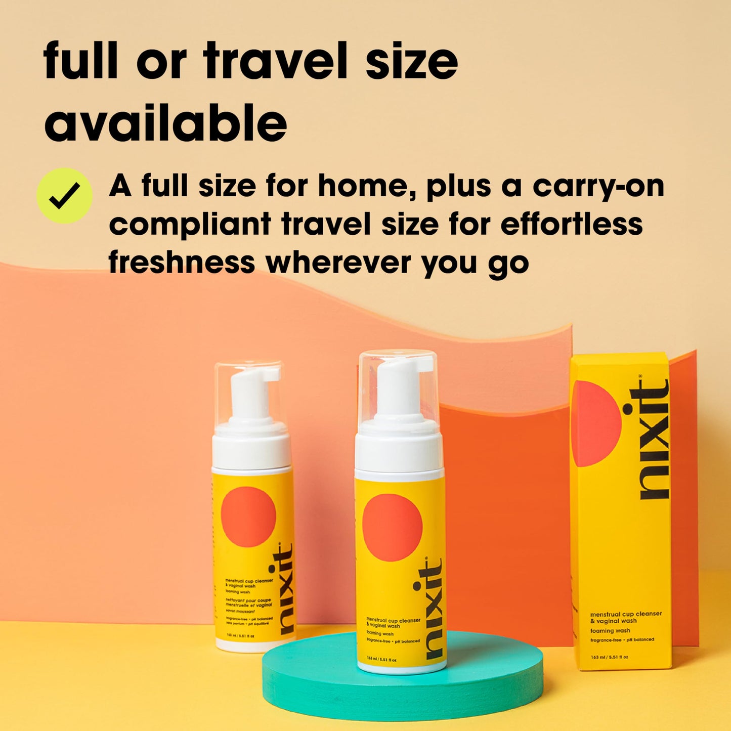 nixit Menstrual Cup Cleaner & Vaginal Wash – pH-Balanced, Fragrance-Free Feminine Wash for Menstrual Cup & Disc – Gentle Foaming Cleanser for Sensitive Skin – Paraben & Sulphate-Free – (5.4 fl oz)
