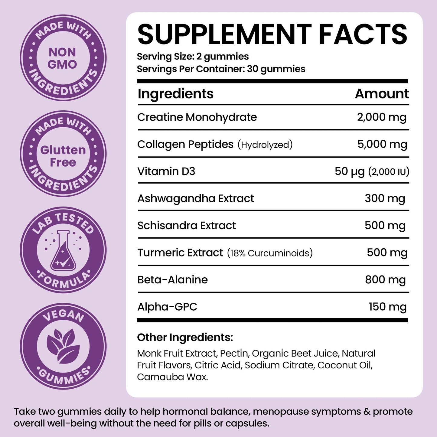 Menopause Supplements for Women | Menopause Gummy Vitamins | Relief for Hot Flashes, Night Sweats & Mood Swings | Helps Sleep Disruptions & Brain Function | 60 Vegan Gummies