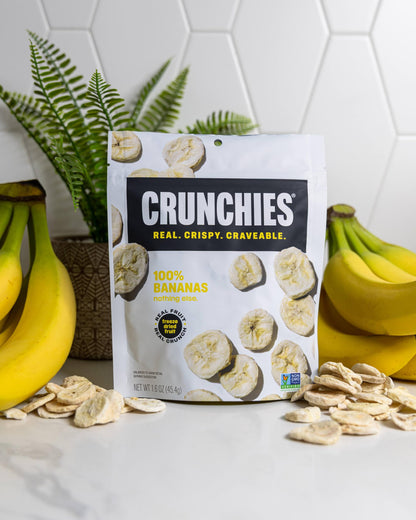 Crunchies Freeze-Dried Fruits, 100% All Natural Crispy Fruit, Non GMO and Kosher, Resealable Freeze Dried Fruit Snack Packs, Pack of 6 (Banana)