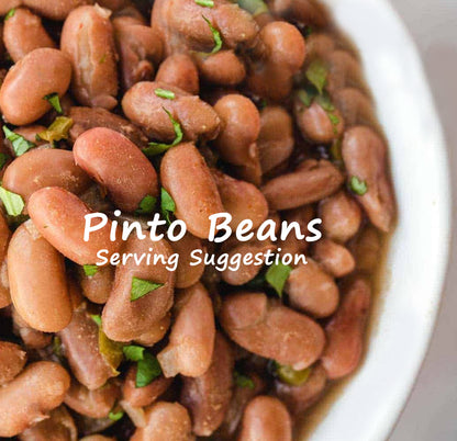 Lucks Pinto Beans With Pork - 6 x 15 Ounce Cans of Lucks Pinto Beans Canned, Canned Pinto Beans 6 Pack, Bundled with Recipe Sheet