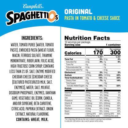 SpaghettiOs Original Canned Pasta, 15.8 oz Can (Pack of 12)