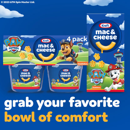Kraft Nickelodeon Paw Patrol Mac and Cheese, 4 Cups, for Easy Dinner or Dinner Sides, Original Flavor, No Artificial Flavors, Preservatives or Dyes, 1.9 oz