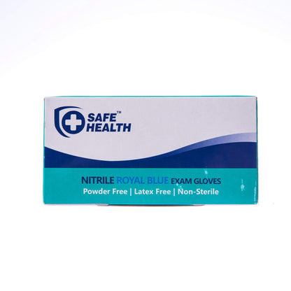 Safe Health Blue Nitrile Exam Gloves,100-Count S M L XL,3.5 Mil Free of Powder-Latex,Disposable-Textured,Clinic-Office-Daily,Medical,First-Aid,Clinics,Cooking,Cleaning,Puncture-Resistant,FIY1063G