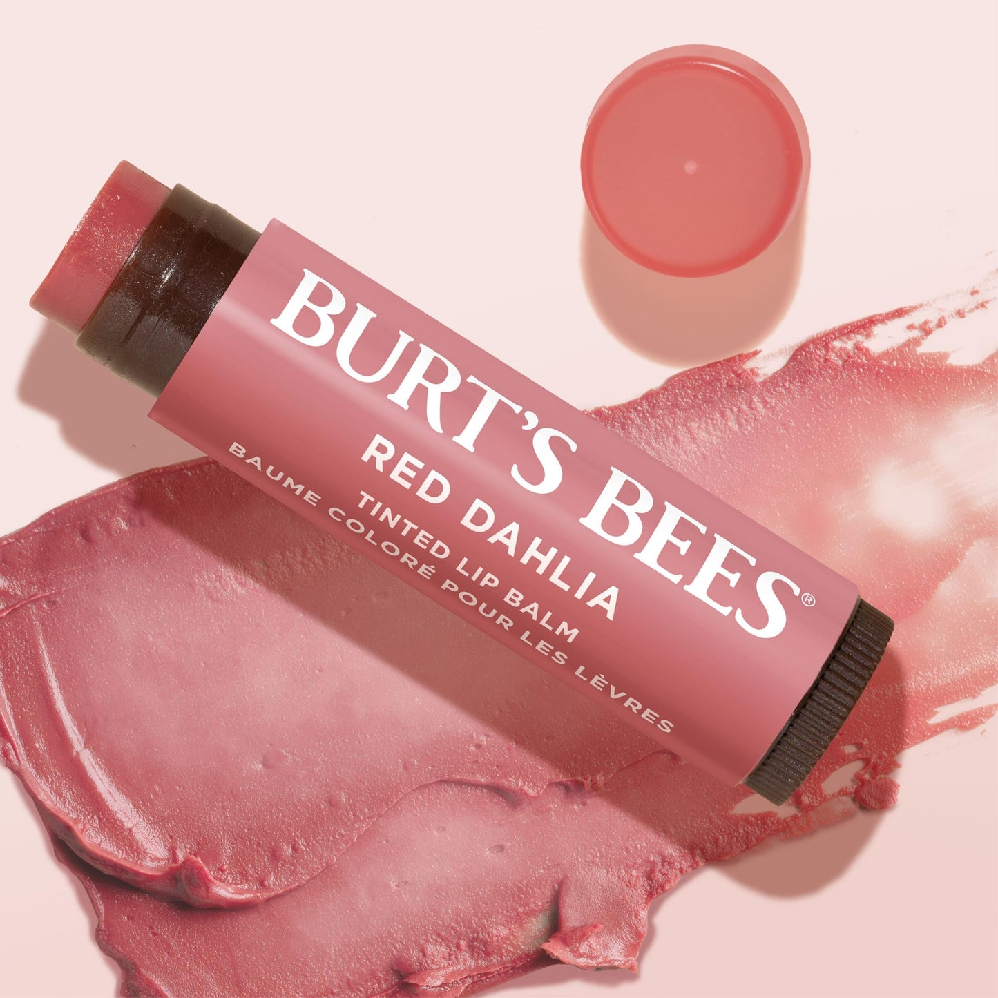 Burt's Bees Easter Basket Stuffers, Lip Tint Balm with Long Lasting 2 in 1 Duo Tinted Balm Formula, Color Infused with Hydrating Shea Butter for a Natural Looking Buildable Finish, Red Dahlia (2-Pack)