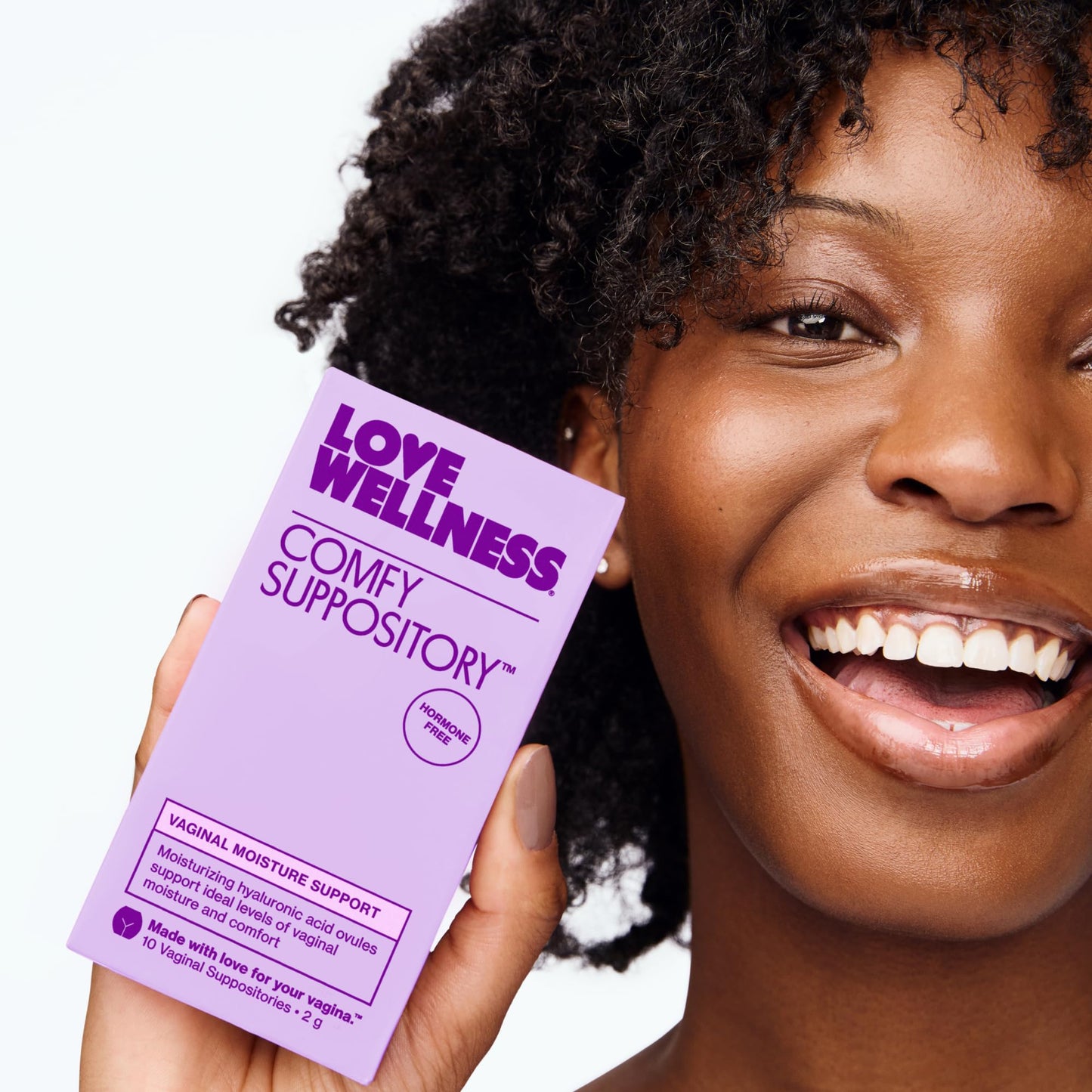 Love Wellness Comfy Suppository | Vaginal Moisture Suppository | Hormone-Free with Hyaluronic Acid & Tremella Mushroom for Vaginal Dryness Support | 10 Count
