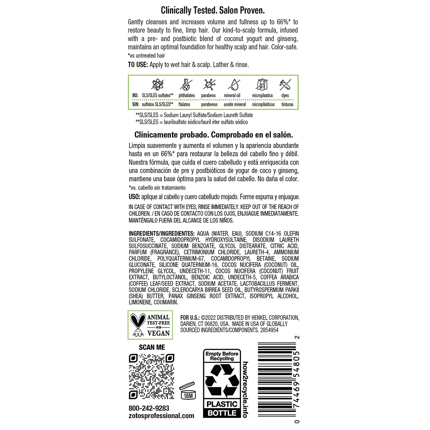 Biotera Ultra Thick & Full Volumizing Shampoo | Increases Volume to Fine, Limp Hair | Microbiome Friendly | Vegan & Animal Test Free | Paraben Free | Color-Safe