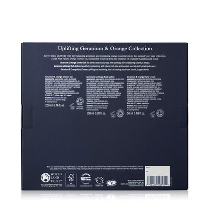 Neal's Yard Uplifting Geranium & Orange Collection with Geranium Essential Oil, For All Skin Types, Vegetarian Approved, Cruelty Free, 3 Piece Set