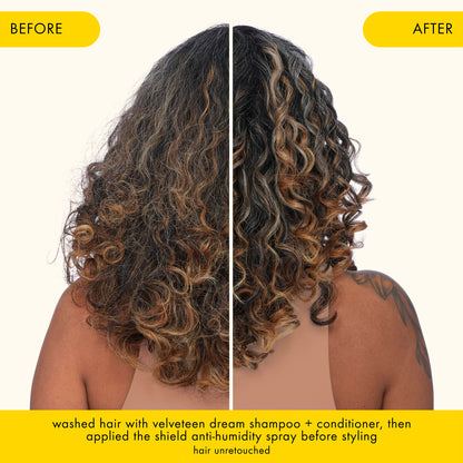 amika the shield anti-humidity spray | lightweight, invisible heat protection spray, contains UV filters, for smooth, frizz free hair