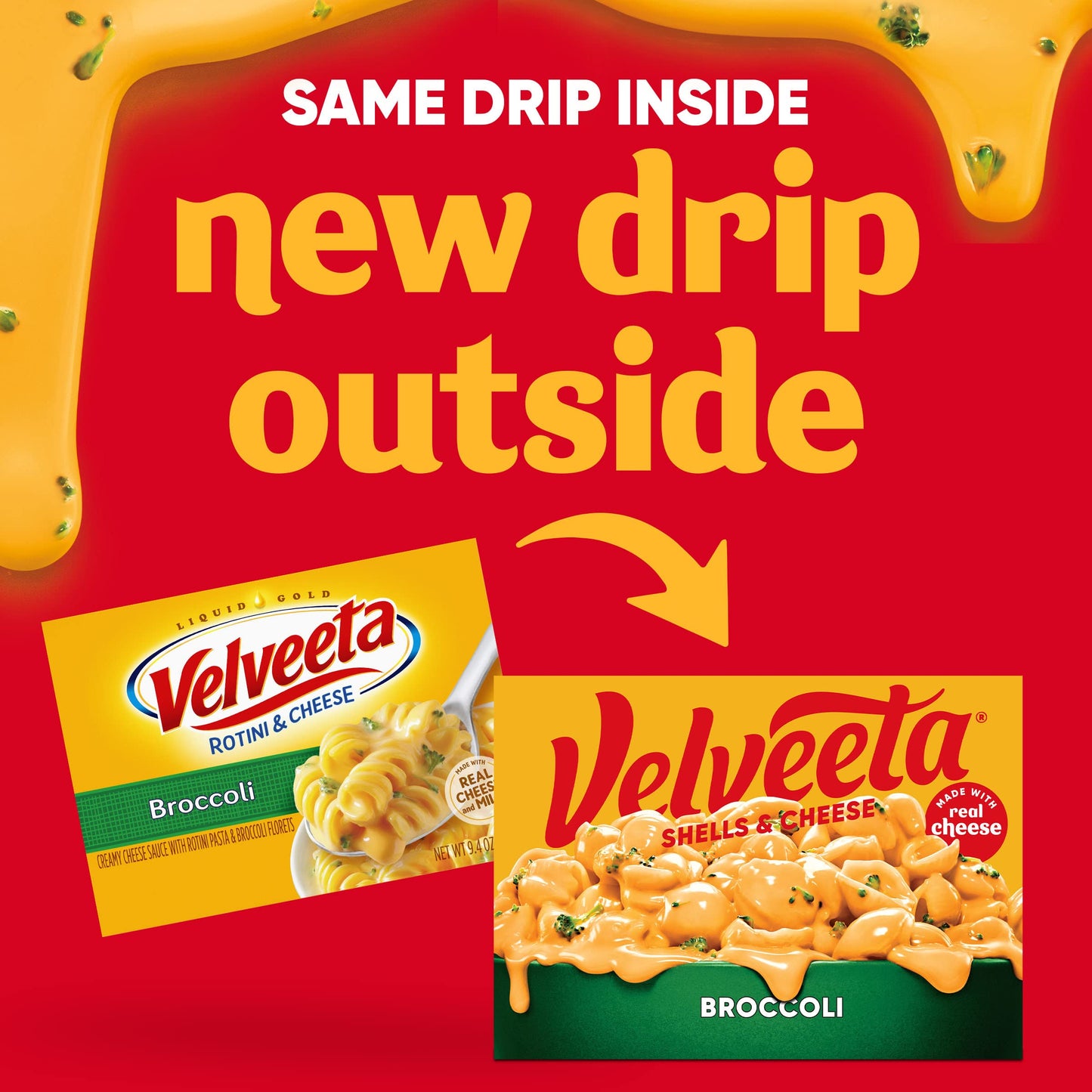 Velveeta Shells & Cheese Broccoli with Shell Pasta, Cheese Sauce & Broccoli Florets, 9.4 oz Box
