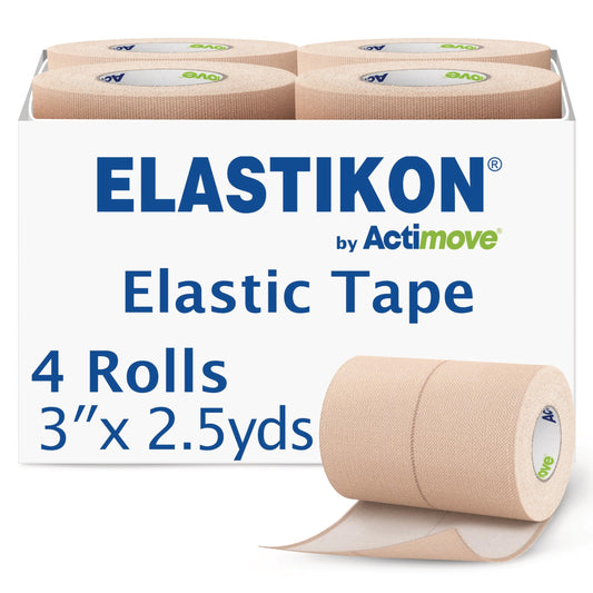 Elastic Tape - Supports Sprains, Strains, and Muscles - 3 in x 2.5 yd - 4 Rolls