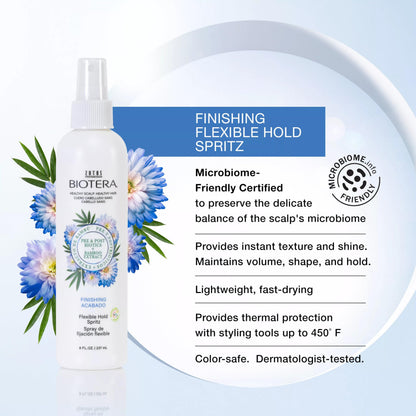 BIOTERA Finishing Flexible Hold Spritz Spray | Instant Texture | Maintains Volume & Shape| Microbiome Friendly | Vegan & Cruelty Free | Paraben Free | Color-Safe