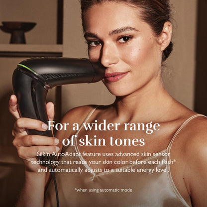 Silk'n 7 IPL Laser Hair Removal Device for Women and Men with Rotating Head, Painless Permanent Hair Reduction at Home for Face and Body in 7 Mins, 3 Smart Attachments and Automatic Skin Sensor, Black