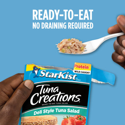 StarKist Tuna Creations Deli Style Tuna Salad Pouch (3 oz - 12 Pack) Wild Caught, High Protein Shelf Stable Seafood, Gluten Free, Soy Free, No Draining, Ready to Eat for Salads and Sandwiches
