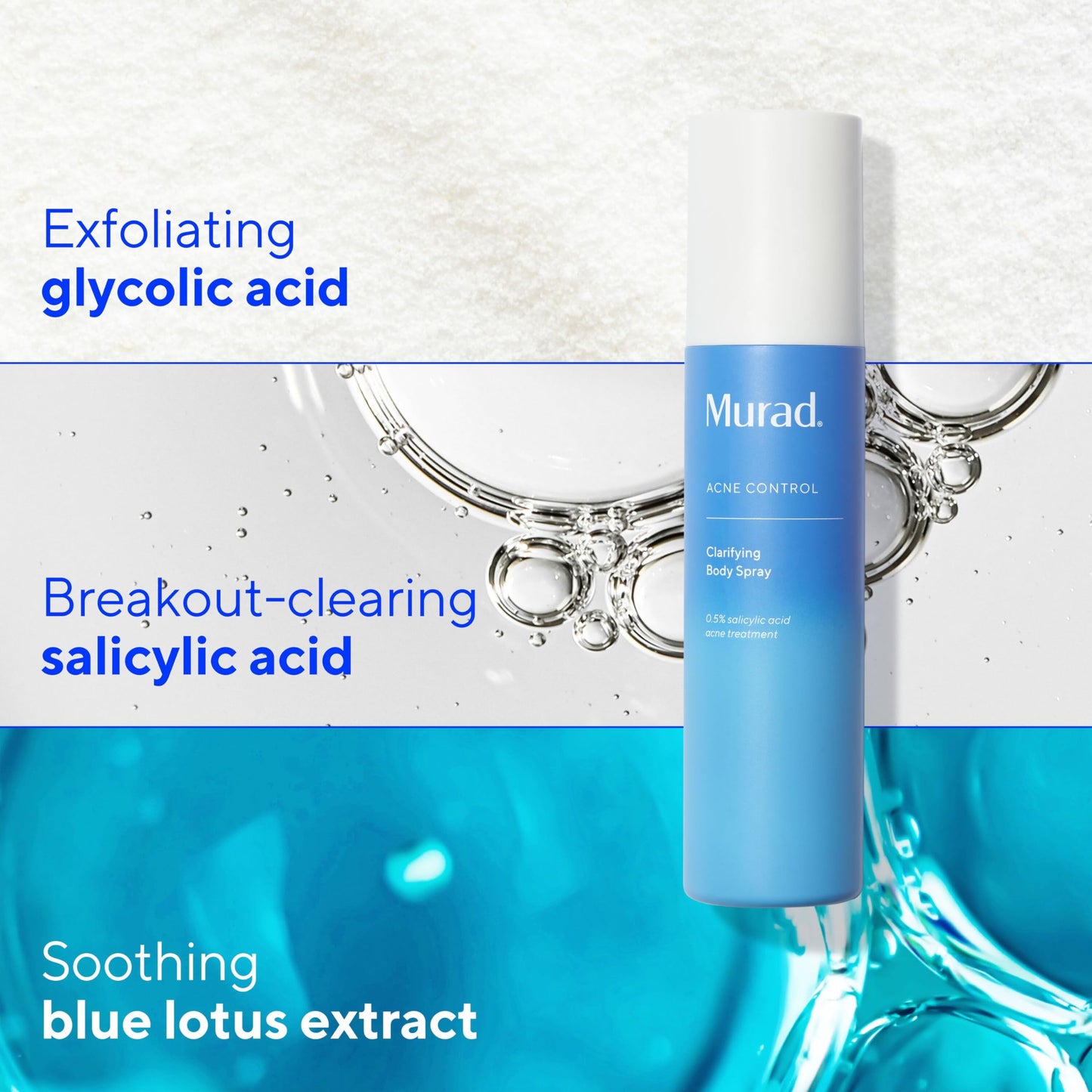 Murad Clarifying Body Spray – Salicylic Acid Daily Treatment for Bacne, Clears and Prevents Body Acne Breakouts across Back, Shoulders, Arms & All Over Without Over-Drying Skin