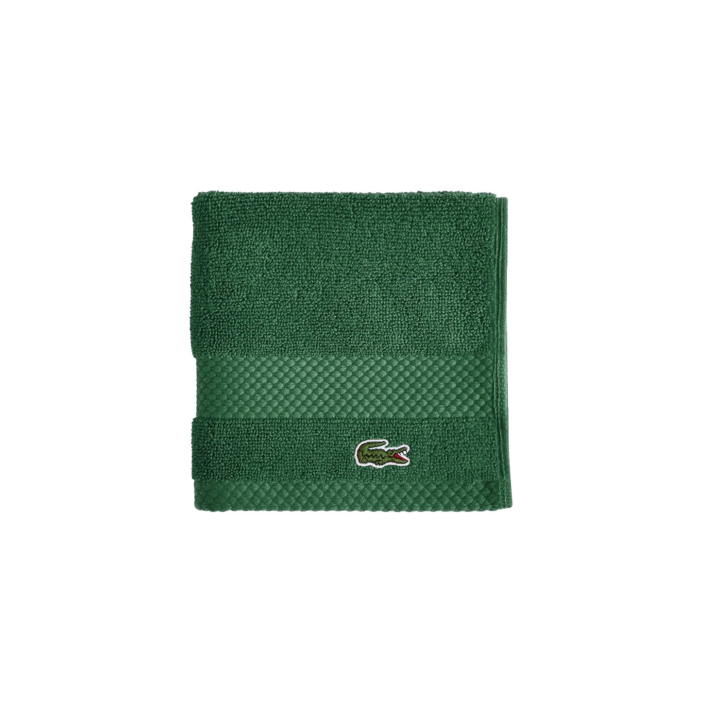 Lacoste Heritage 100% Supima Cotton Wash Cloth, Croc Green, 13" x 13" – Highly Absorbent & Quick Drying, Premium Super Soft Bath Towel, Bathroom Essential, Gift for All Occasions, Machine Washable