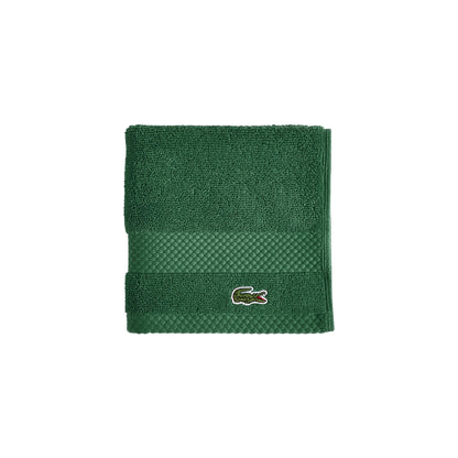 Lacoste Heritage 100% Supima Cotton Wash Cloth, Croc Green, 13" x 13" – Highly Absorbent & Quick Drying, Premium Super Soft Bath Towel, Bathroom Essential, Gift for All Occasions, Machine Washable