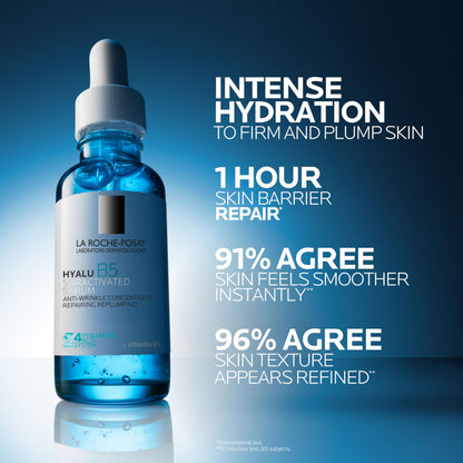 La Roche-Posay Hyalu B5 Pure Hyaluronic Acid Serum for Face, Vitamin B5 + Hyaluronic Acid + Madecassoside, Hydrating Serum Visibly Plumps Skin, Sensitive Skin Safe, Anti Aging, Oil-Free