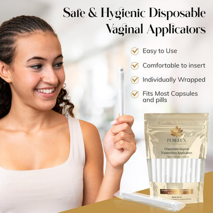 PureLux Disposable Personal Care Applicators 10 Count BPA-Free Individually Wrapped Size 000 Compatible