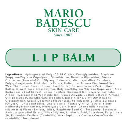Mario Badescu Moisturizing Lip Balm for Dry Cracked Lips, Infused with Coconut Oil and Shea Butter, Ultra-Nourishing Lip Care Moisturizer for Soft, Smooth and Supple Lips