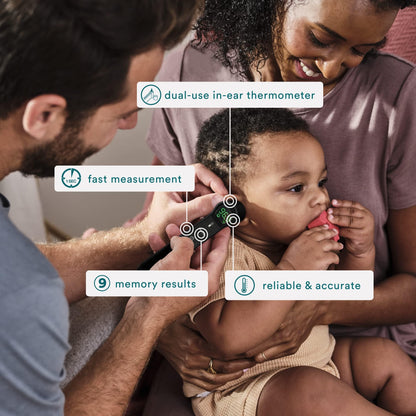 Homedics Dual-Use Ear and Forehead Thermometer, in-Ear and No-Touch Infrared Technology, Instant Results in 1 Second, Color-Coded Readings, Reliable and Accurate, Body and Object Temperature