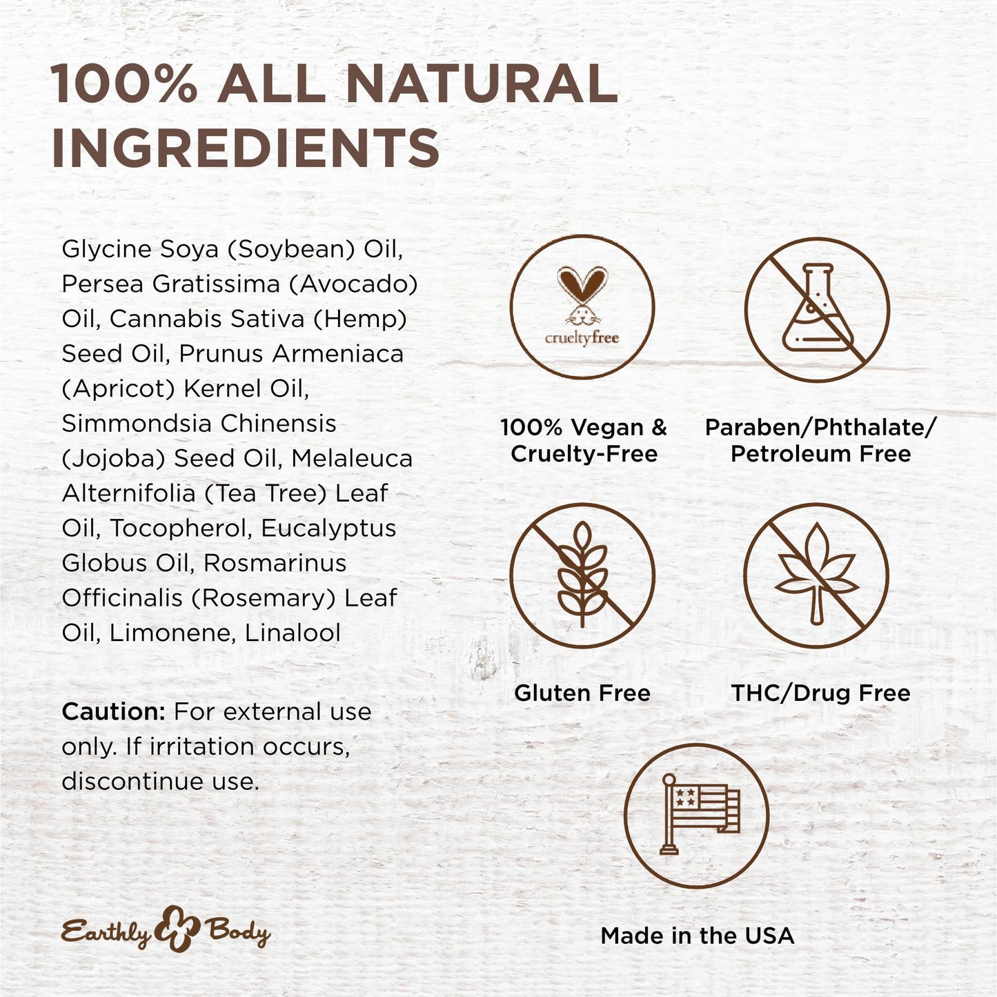 Earthly Body Miracle Oil, 1 fl. oz. - 100% Natural Tea Tree Oil, Hemp Seed Oil & Vitamin E - Moisturizer, Calms Skin Irritations, Helps Smooth Wrinkles - Gluten Free, 100% Vegan