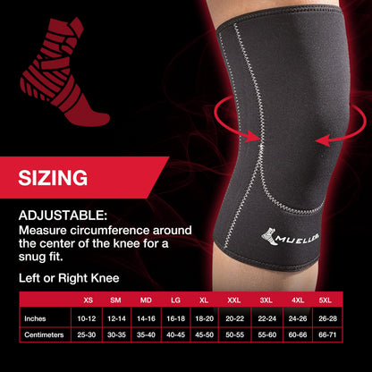 Mueller Sports Medicine Closed Patella Knee Sleeve, Knee Pain Relief Support for Men and Women, Ideal for Arthritis, Sprains, Black