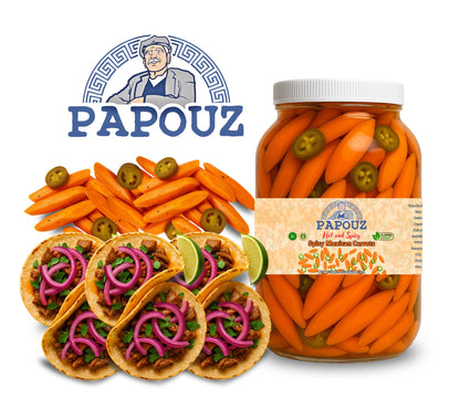 Pickled Carrots, Hot and Spicy, Mexican Style, 32 FL OZ, All Natural, Low Calorie, Gluten Free, Fat Free, No Preservatives, Low Sugar, Premium Pickled Carrots, Jalapeños, and Cascabella Chili Peppers Blend, Premier Product, Hand Sliced, Family Recipe...