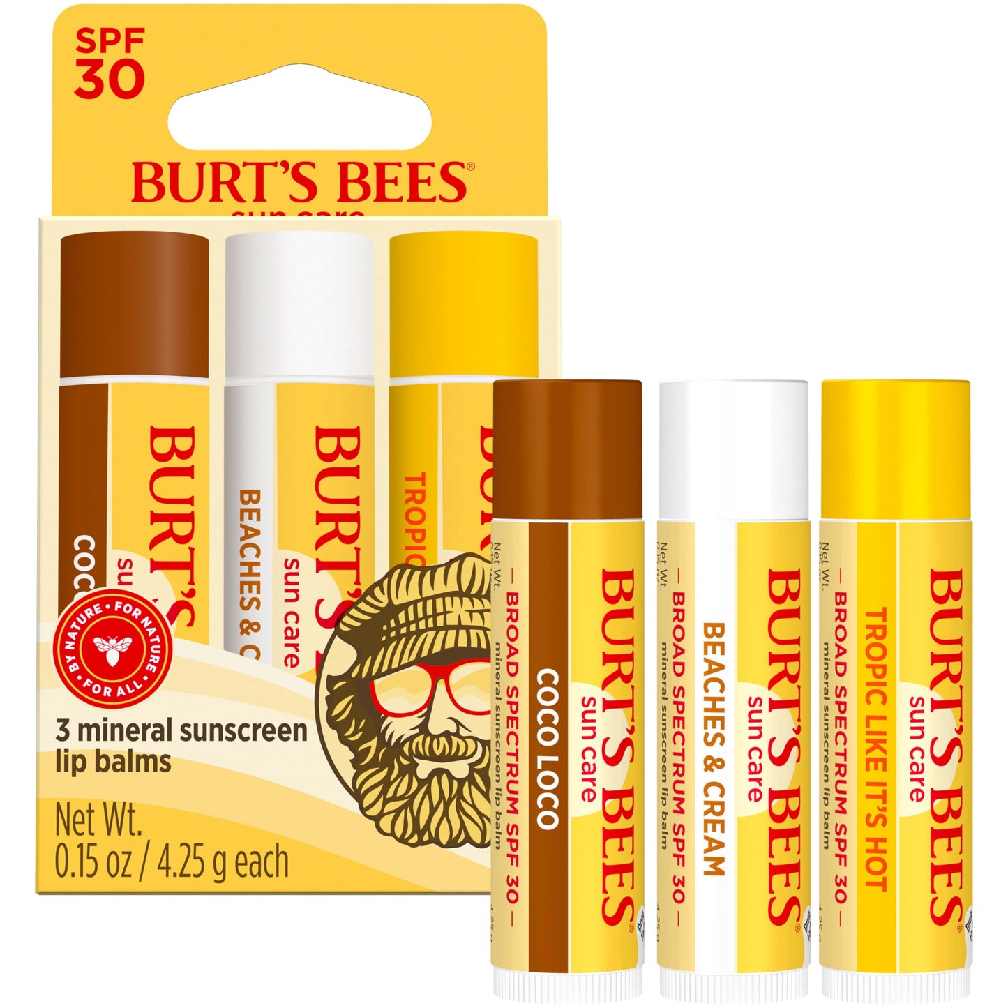 Burt's Bees Easter Basket Stuffers, Lip Balm Party Pack - Birthday Cake, Waffle Cone, Strawberry Shortcake, Cookies & Cream, All Day Moisturizer, Natural Origin Lip Treatment, 4 Tubes, 0.15 oz.