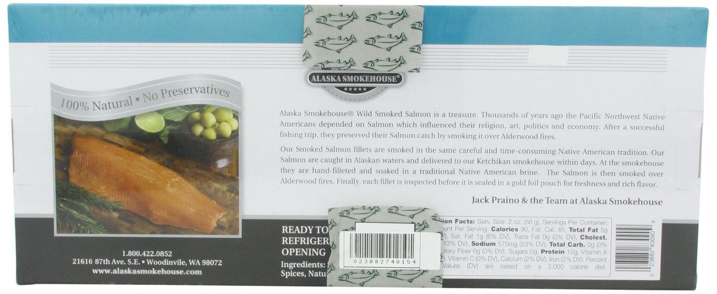 Alaska Smokehouse Smoked Salmon Foil Pack, 32 Ounce