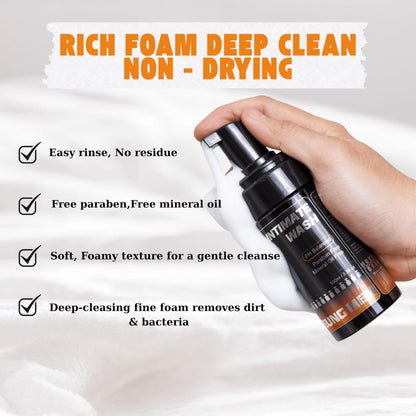 Intimate Wash for Men Combo Pack of 2 | Foaming Cleanser with Green Tea & Orange Oil | pH Balanced | Natural Ingredients | Cool, refreshing feeling | 6.67 fl oz Total | 2 pc Gift Set
