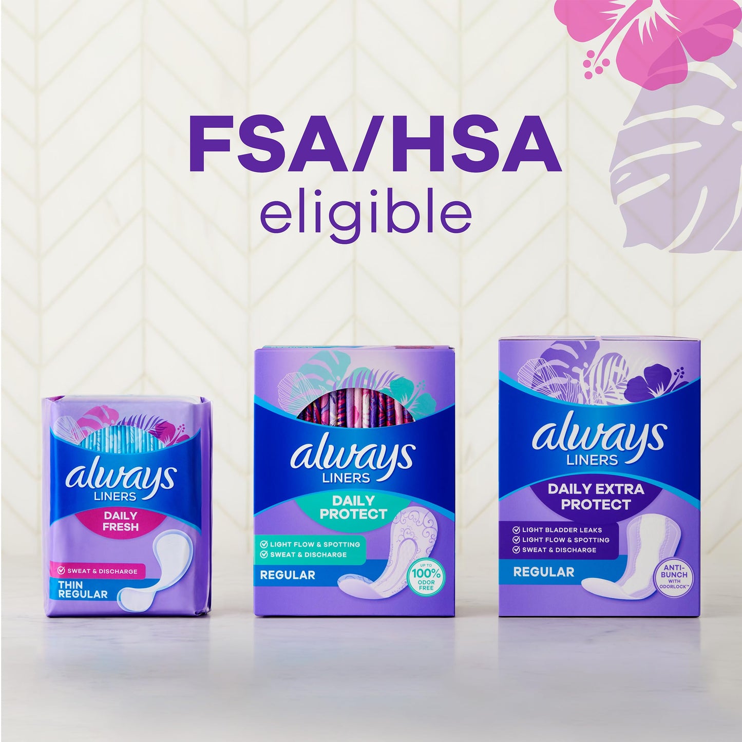 Always Daily Fresh Thin Liners, Regular Absorbency, Unscented Panty Liners, 162 Count