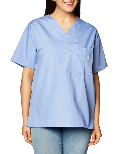 WonderWink The Alpha Unisex V-Neck Scrub Top, Ciel Blue, X-Small