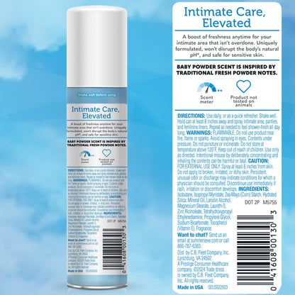 Summer's Eve Baby Powder Gentle Daily Feminine Spray with Talc-Free, Odor-Neutralizing and Moisture-Absorbing Formula, 2 Oz, Pack of 24