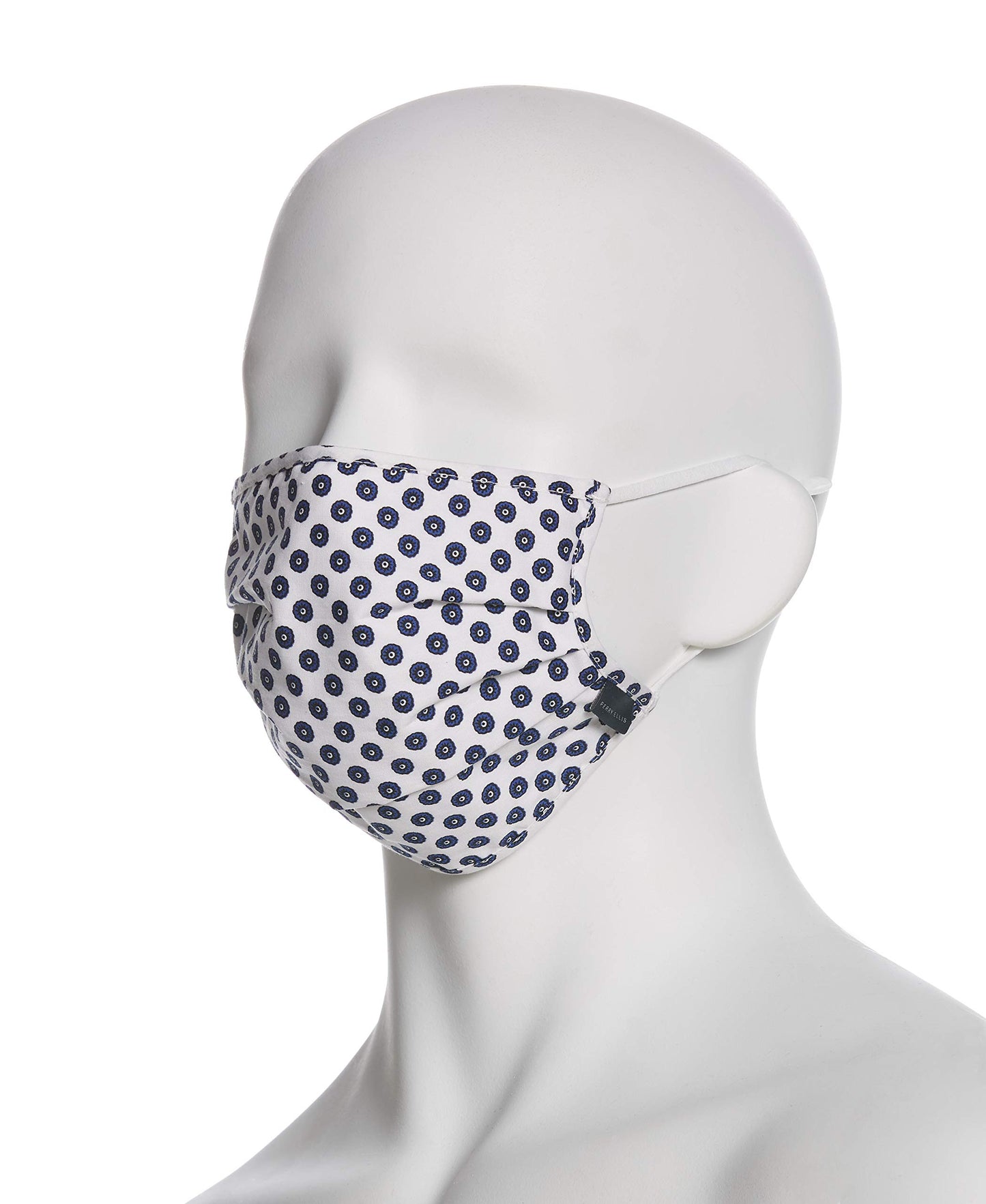 Perry Ellis Standard Reusable Pleated Woven Fabric Face Masks (Pack of 3, Assorted Prints and Colors)