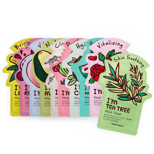 TONYMOLY I’m Real Sheet Mask Gift Set, Korean Skincare Face Masks for Hydrating & Soothing Skin, Birthday & Valentine’s Day Gifts for Women