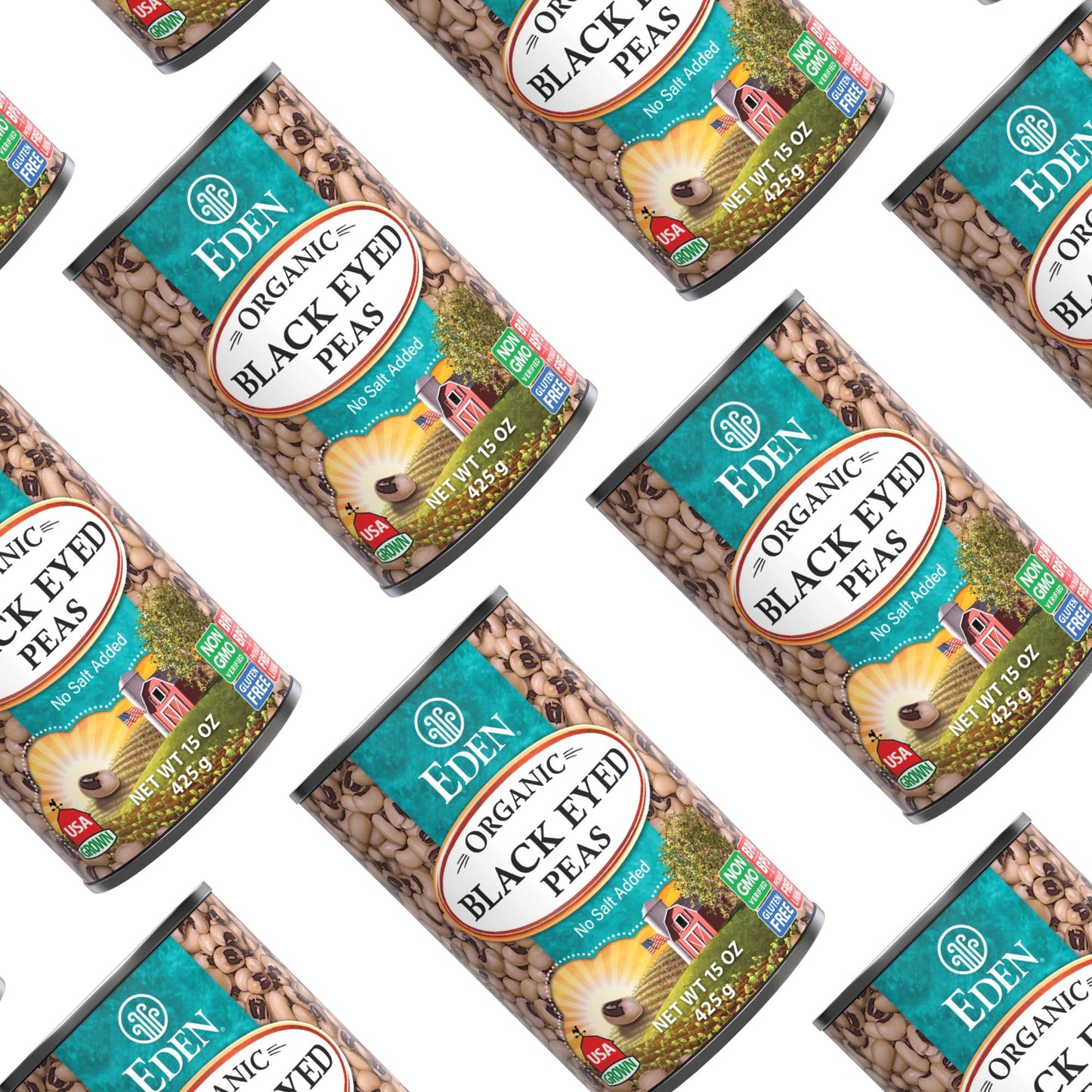 Eden Organic Black Eyed Peas, No Salt Added, 15-Ounce Cans (Pack of 12)