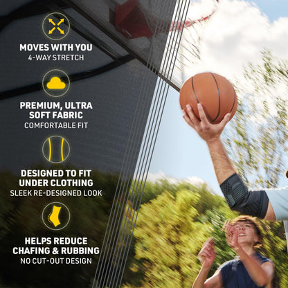 FUTURO™ Premium Compression Elbow Sleeve, with Wrap-Around Strap and Two Gel Pressure Pads, for Mild Tendonitis, Golfer’s Elbow, Tennis Elbow, Swelling, Sprains, and Strains, Large/XLarge