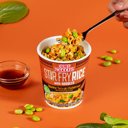 Nissin Cup Noodles Stir Fry Rice with Noodles, Japanese Teriyaki Chicken, 2.75 Ounce (Pack of 6)